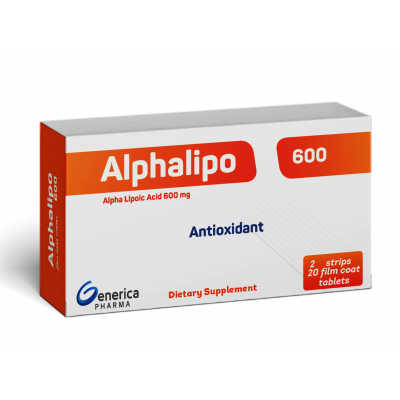 ALPHALIPO 600 MG ( ALPHA LIPOIC ACID ) ANTIOXIDANT DIETARY SUPPLEMENT — 20 FILM-COATED TABLETS